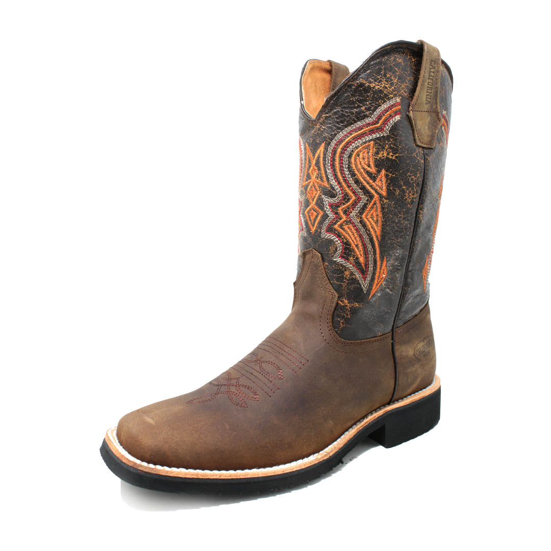 Bota Vaquera Bull Dog Moka Tubo Craquelado Cafe 204