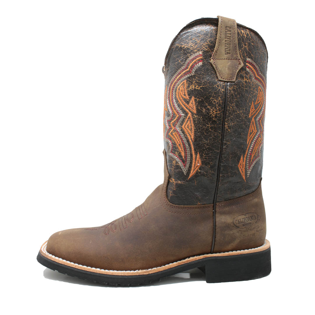 Bota Vaquera Bull Dog Moka Tubo Craquelado Cafe 204