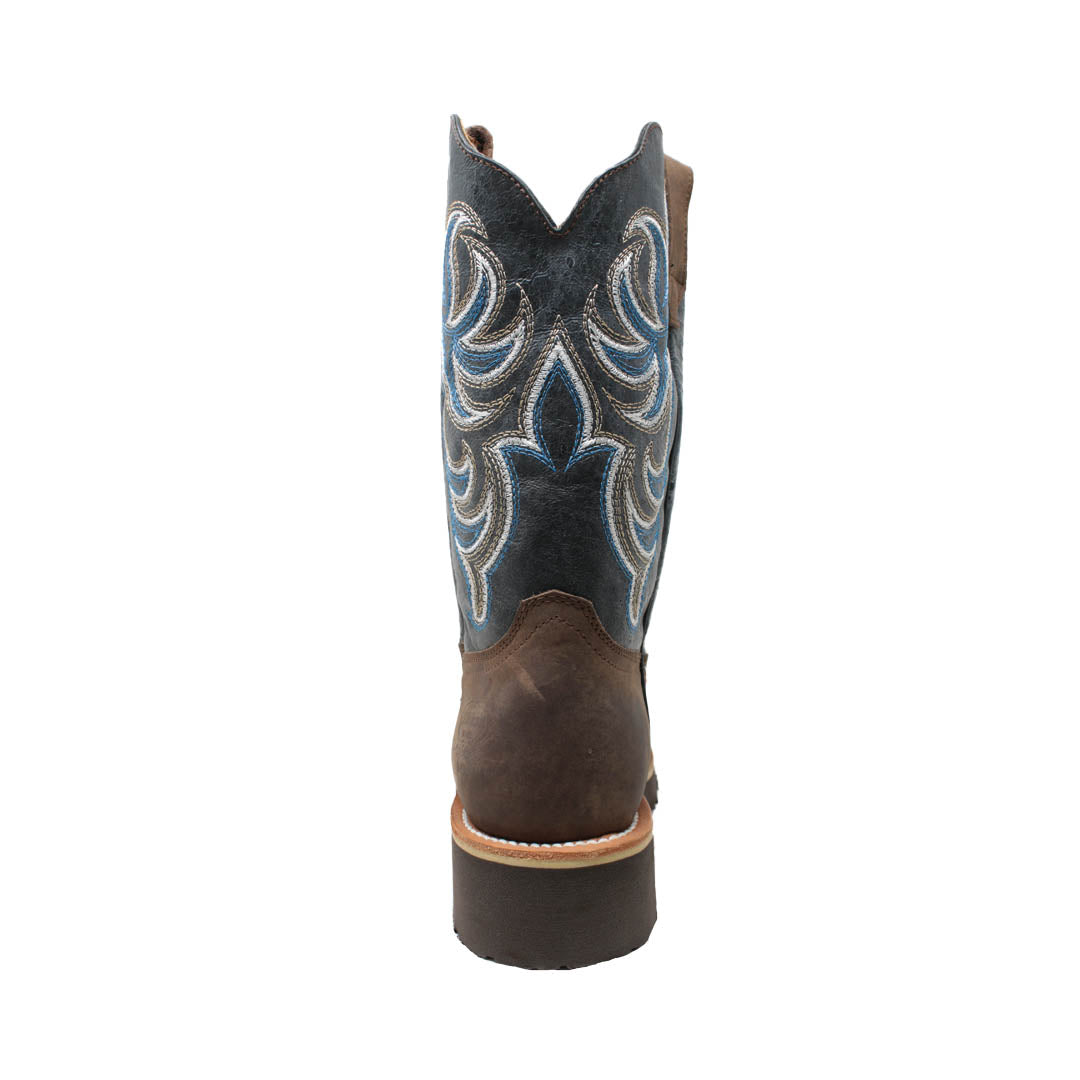 Bota Vaquera Bull Dog Moka con Tubo Vidriado azul marino 204